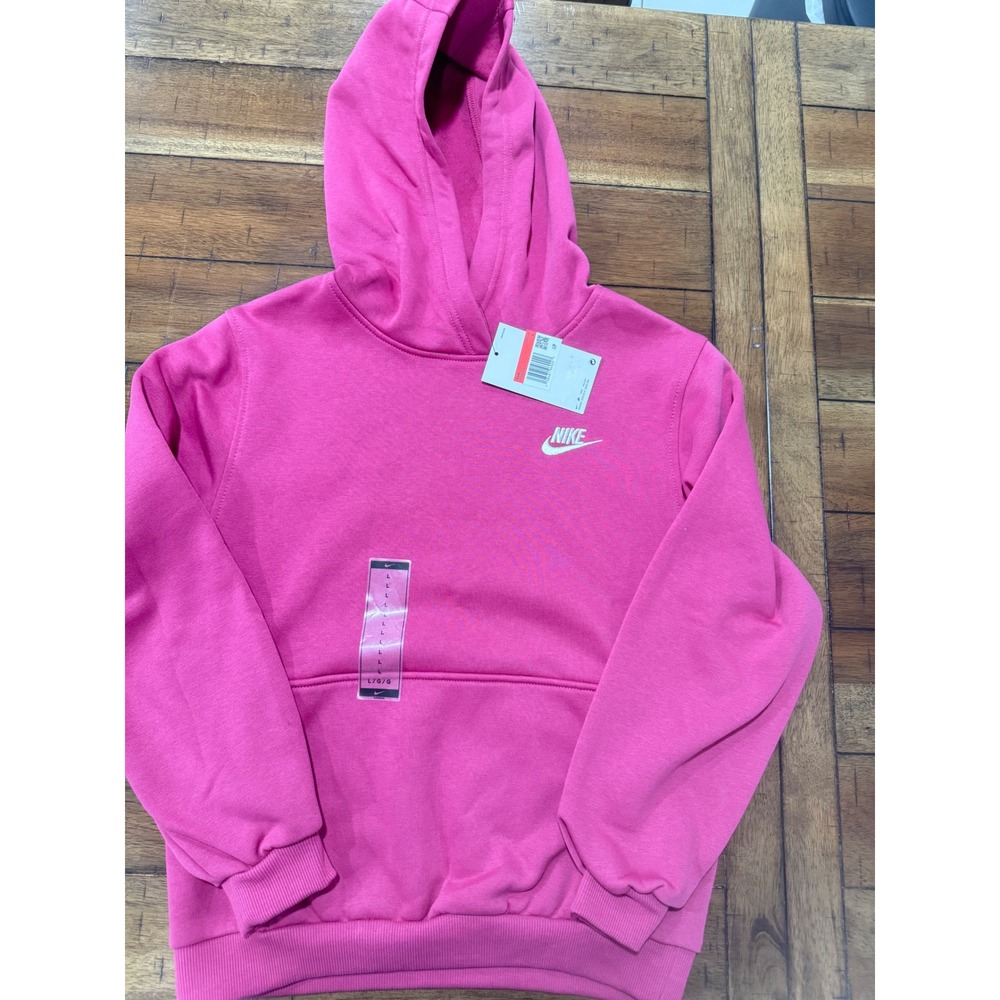 Nike Kids Sportswear Fleece Pullover Hoodie Pink Size Large